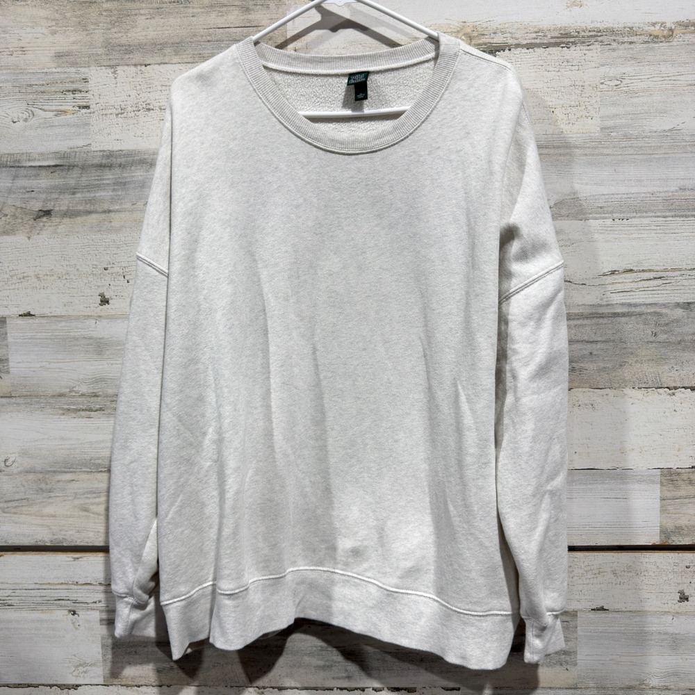 Wild Fable Sweatshirt Women XL Oatmeal Drop Shoulder Oversized Basic EUC